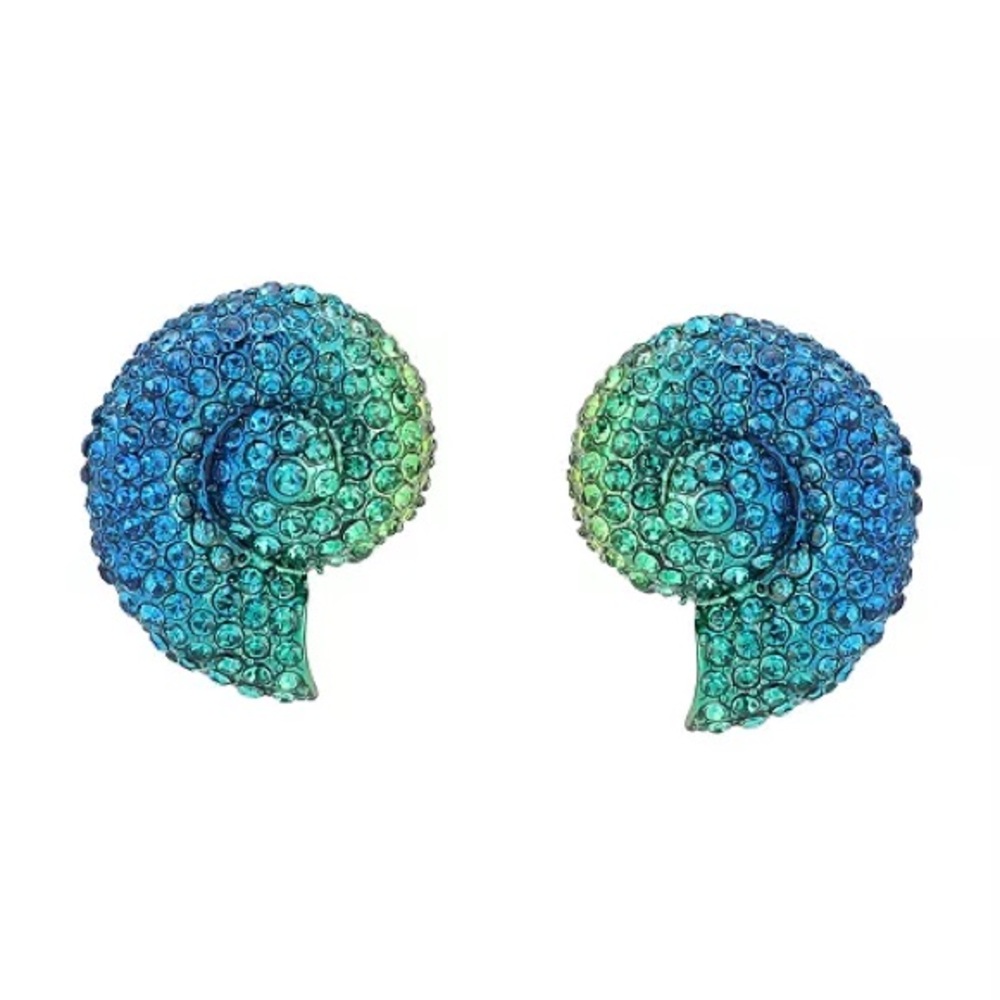 Betsey Johnson Mermaid Jewels Shell Button Earrings NIB